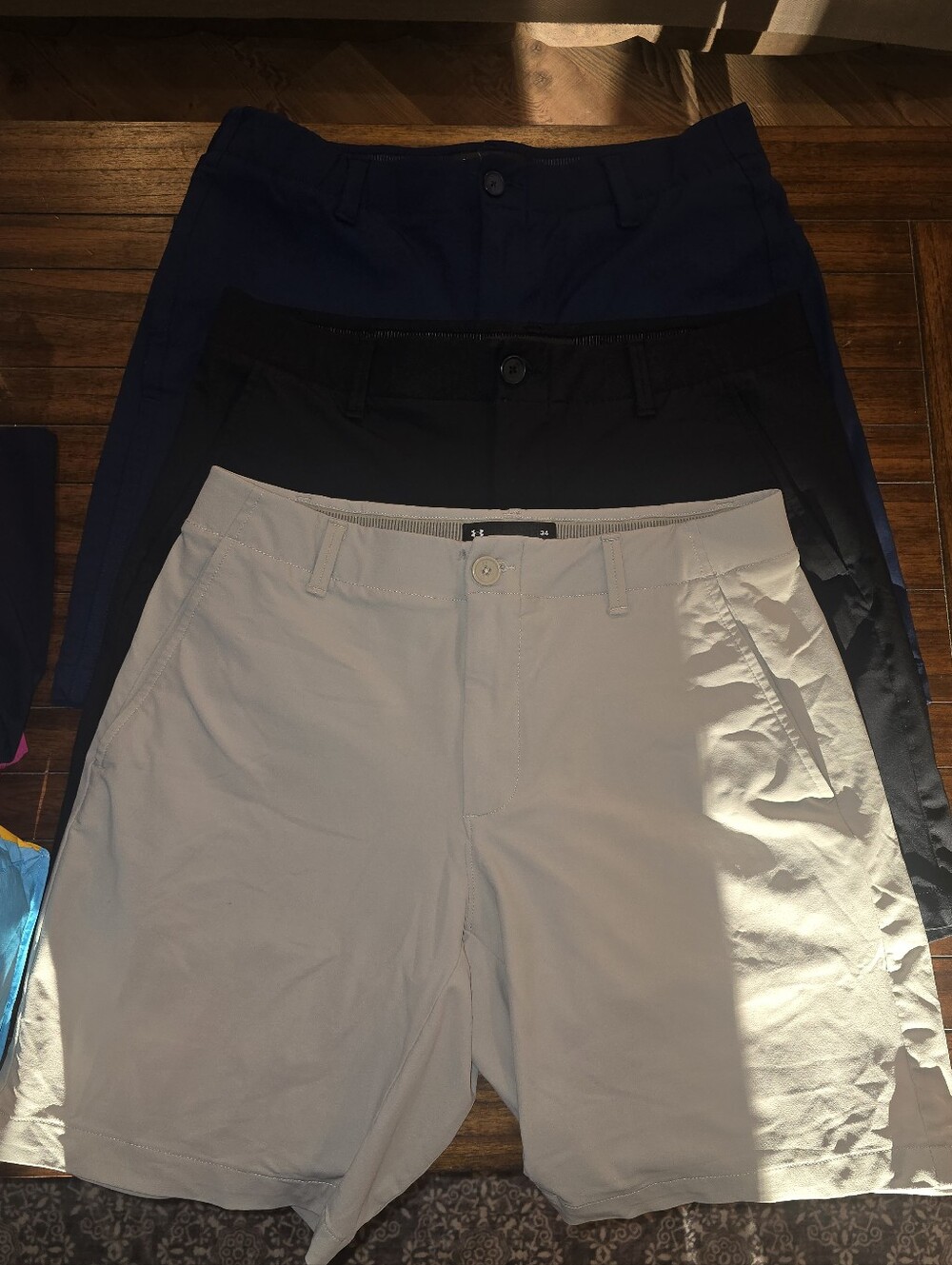 Under Armour Men's Chino Shorts Trio - Navy, Black, Light Gray/beige